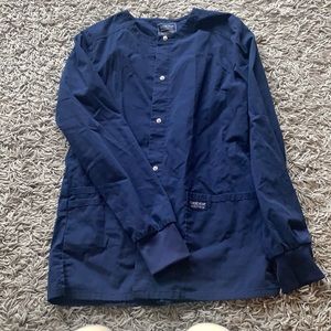 Navy blue Cherokee workwear lab/scrub coat